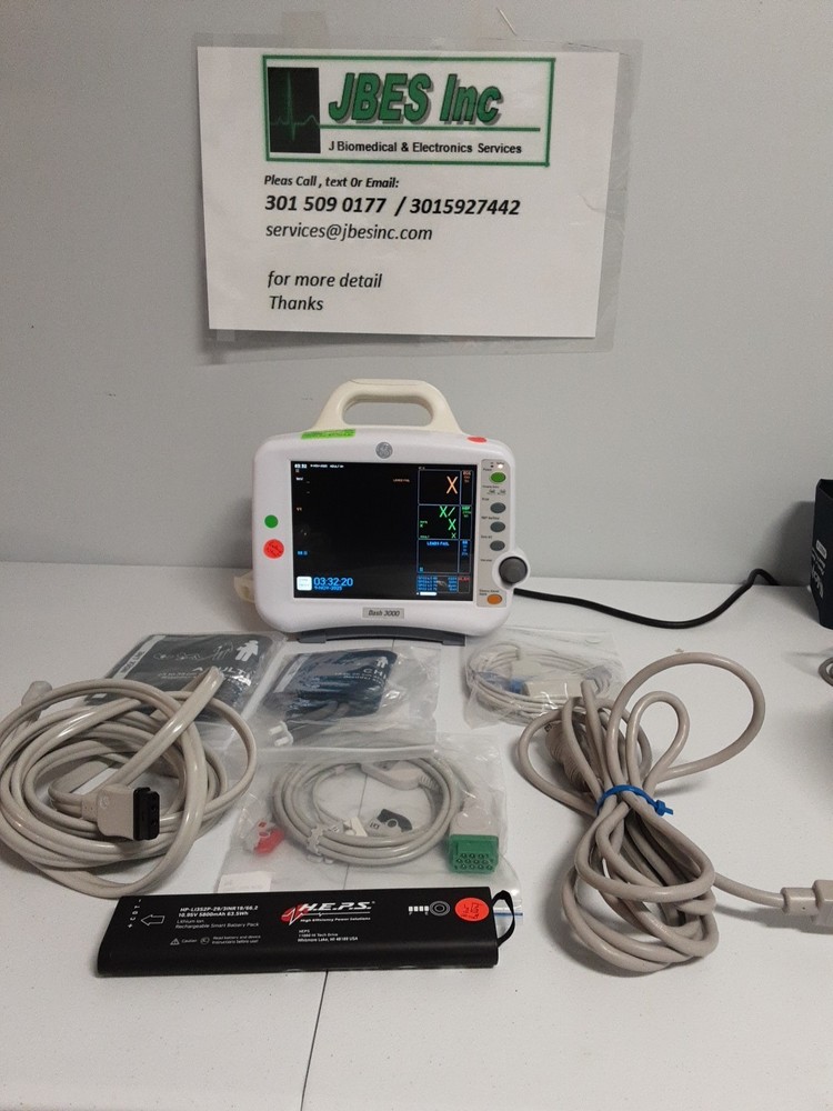 GE Dash 3000 Nellcor sp02 and soft 7.2 with 2 IBP , 90 DAYS FREE RETURN