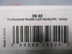 Fox Tactical 39-32 Professional Double-Lock Handcuffs Nickel Steel w/ 2 Keys