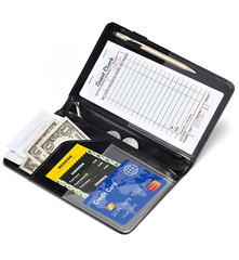 Server Books for Waitress – Leather Waiter Book Server Wallet with Zipper, Cute