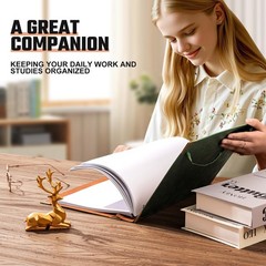 Leather 3 Ring Binder Fits 8.5″x11″ Letter Size Paper, 1 Inch Round Ring Bind…