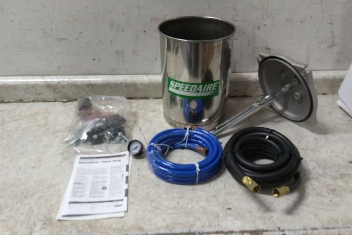 Speedaire 6Z899 2.5 Gal Capacity 50 Max PSI Stainless Steel Paint Tank