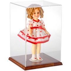 Plymor Clear Acrylic Display Case with Hardwood Base, 8″ W x 8″ D x 12″ H