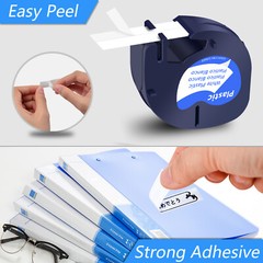 2PK Compatible for DYMO 91331 LetraTag Plastic Label Tape 1/2 Inch x 13 Ft 12mm