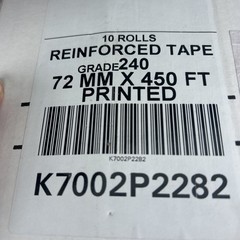 Case Central 240 Reinforced Water Activated Tape 72mm x 450 ft (10 Rolls) Logo