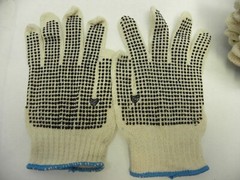 12 Pairs Wear Cotton Polyester String Knit Work Gloves With One Side Dots MEDIUM