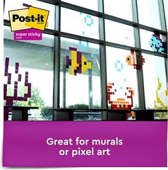 Post-it 654 Sticky / Super Sticky Notes, 5 Pads, 3 in x 3 in (76 mm x 76 mm)