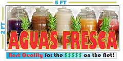 Full Color AGUAS FRESCA Banner Sign NEW XXL Size Best Quality for the $$$$