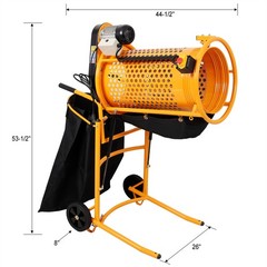 360W Foldable Electric Rotary Soil Sieve Machine Steel Screen Aperture 11MM 20MM