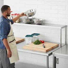 12″W x 72″D x 19″H Stainless Steel Single Deck Overshelf For Work Prep Tables
