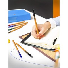 Orange Fine Ballpoint Pens Long-Lasting Ink Fine Point 0.8mm Black 20 Pack