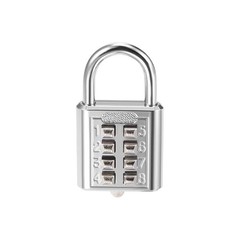 uxcell 8-Digit Combination Padlock Push Button Lock for Locker Silver Tone