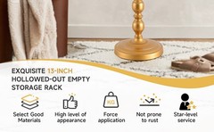 -Golden Tempered Glass Metal Coffee Table Creative Side Corner