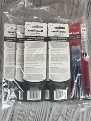 61234PP uni-ball Vision Elite Roller Ball Pen Refill, Blue/Black, 0.8mm, 10 Pack