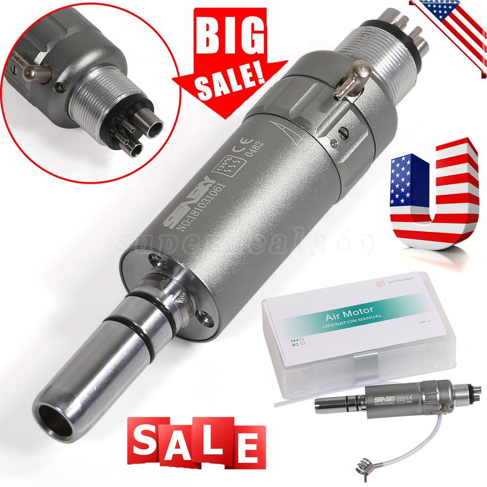 US NSK Style Dental Slow Low Speed Air Motor Handpiece 2/4 Hole E-type B2/M4