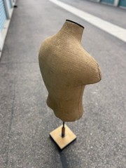 Vintage Brown Burlap Eddie Bauer Adult Male Dress Form Mannequin Body Torso Rare