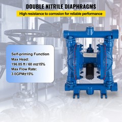 VEVOR Air-Operated Double Diaphragm Pump 1/2″ Inlet Cast iron Nitrile Diaphragm