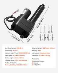 VEVOR 12V Linear Actuator 6-inch Stroke Ultra Heavy-Duty 2023lbs/9000N IP65