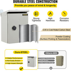 Electrical Enclosure, 12” X 10” X 6”, UL Certified NEMA 4 Outdoor Enclosure,
