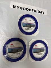 Lot 3 NEW 3M Fine Line Vinyl Tape 471+ Indigo Blue 1/4 in x 36 yd Roll PN06405