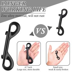 Extra Large 4-7/10 inch Double Ended Bolt Snaps Hooks 220lbs Load Capacity Zinc