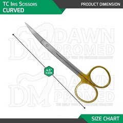 Premium German TC Iris Scissors 4.5″ Curved Surgical Dental Instruments