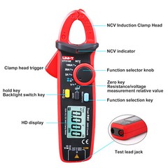 UNI-T UT210E Handheld Digital Clamp Meter True RMS AC/DC Voltage Current NCV