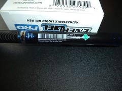 12 PENTEL EnerGel PRO BLUE FRAUD & WATER PROOF INK Gel Pens 0.7 mm BLACK barrel
