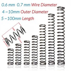 10pcs Wire Dia.0.6mm 0.7mm OD 4mm-10mm Small Springs Compression Spring Steel