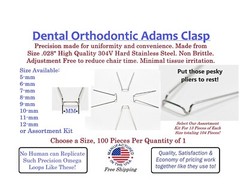 Orthodontic Dental Adams Clasps – 100 pieces – Pick your Size today! + Free Ship