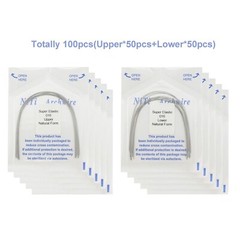 100pcs Orthodontic Arch Wire Niti Round Rectangular Super Elastic Natural Arcos