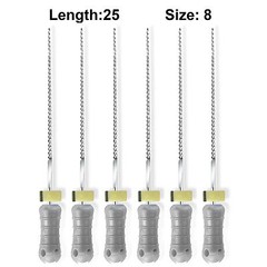 Sky Choice K-Files – 25 mm Length, Size 08 Gray with Rubber Stopper 6/Pkg