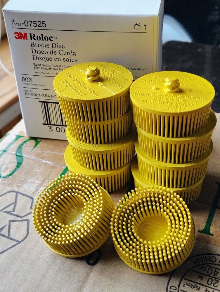 (10) 3M Automotive Scotch-Brite 2″ Roloc Ceramic Bristle Disc Brush Med Yellow