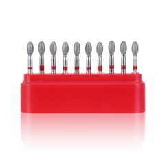 100Pcs Dental Diamond Burs 379-023F/368-023F FG Football Shape Fine Red Defend
