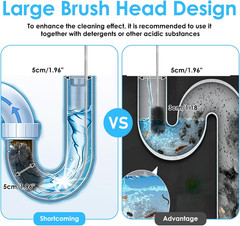 2 Pcs Flexible Drain Pipe Cleaning Brush 36 Extra Long Double Ended Nylon Bris