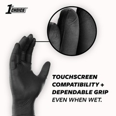 Large Pack Of 100 Black Nitrile Disposable Gloves Latex Free Food Safe Punctu…
