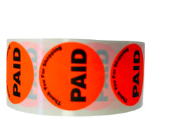 10 RLS/10,000 PCS – Paid Thank You For Shopping Stickers (1.5″) Adhesive Labels