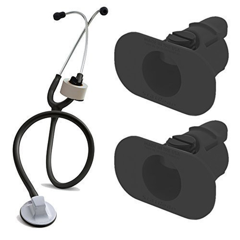 Stethoscope Tape Holder – Pack of 2 for Medical Professionals, Black