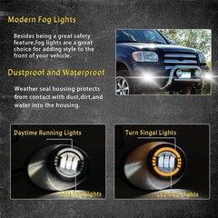 LED&DRL Fog Lights fit for 2007 2008 2009 2010 2011 2012 2013 Toyota Tundra, A