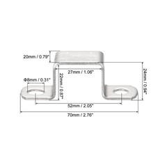 6pcs U Shaped Connector Bracket 22 x 27mm 304 Stainless Steel for Door window