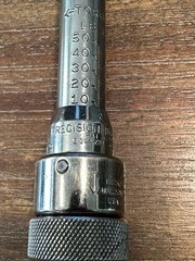 Precision Instruments Torque Wrench M1R50H 1/4” Drive 10-50 In lbs. Click Style