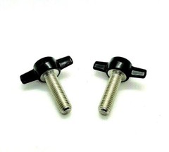 M10 x 35mm Clamping Thumb Screws with Black Tee Wing Butterfly Knob Bolts 2 Pack