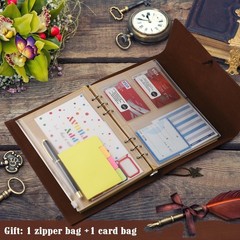 6 Pack Leather Notebook A5, purple, blue, brown, red, gray, red-brown