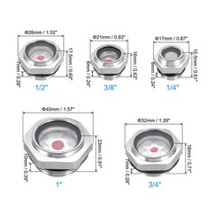 5 x Oil Sight Glass 1/4″ 3/8″ 1/2″ 3/4″ 1″ Male Threaded Liquid Level Gauge