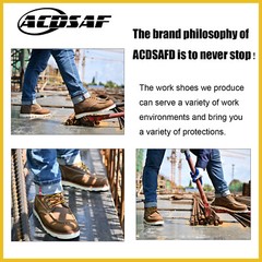 Work Boot Men’s 6″ Soft Toe Wedge Boots for Construction Lightweight leather