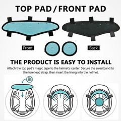 Hard Hat Top Pads and Sweatbands for Safety Helmet, Washable Hard Hat Cooling Li
