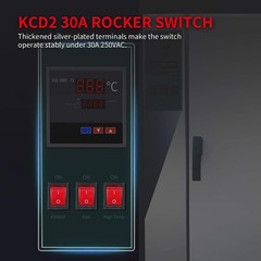 3 Pack On Off Red Light Rocker Switch 250V AC 30 AMP 125V 30A DPST 4 lug legs