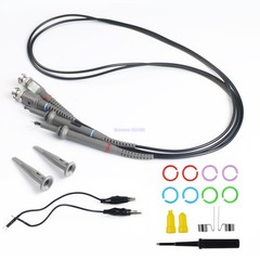 2pcs Oscilloscope Probe Scope Clip Test Cable Lead Kit 1X /10X BNC For P6100