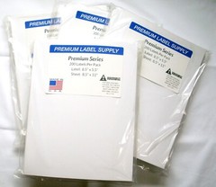 200 Premium 8.5″ X 5.5″ Half Sheet Self Adhesive Shipping Labels -PLS Brand