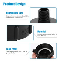 2x IBC Tote Water Tank Adapter 2″ for Garden Hose Drain Plug Connector Easy Use