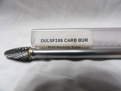 Tree Style Ball Nose Carbide Burr 1/4″ Shaft 3/8″ x 6-3/4″
